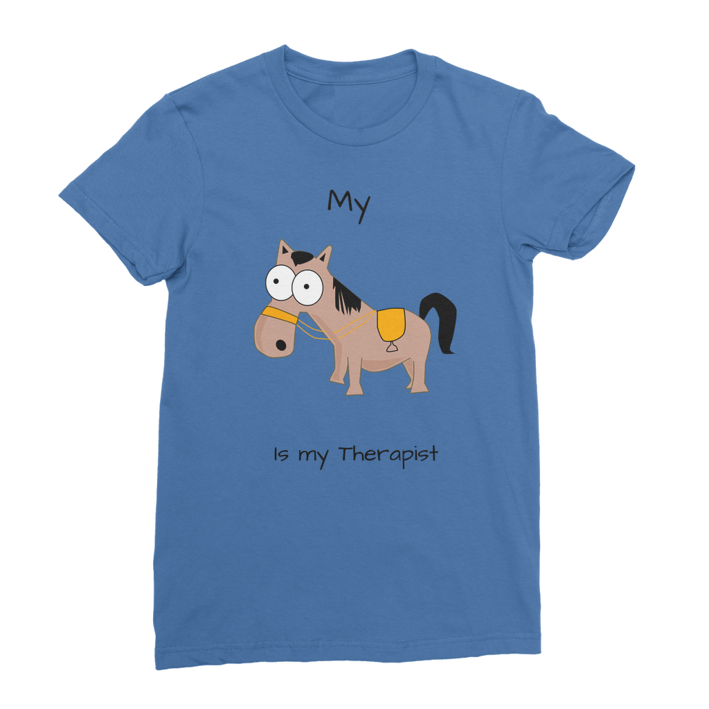 My Crazy Horse is My Therapist (Black) Classic Women's T-Shirt