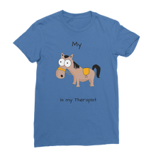 Load image into Gallery viewer, My Crazy Horse is My Therapist (Black) Classic Women&#39;s T-Shirt