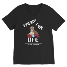 Load image into Gallery viewer, (White Lettering) Friends Fur Life Classic V-Neck T-Shirt