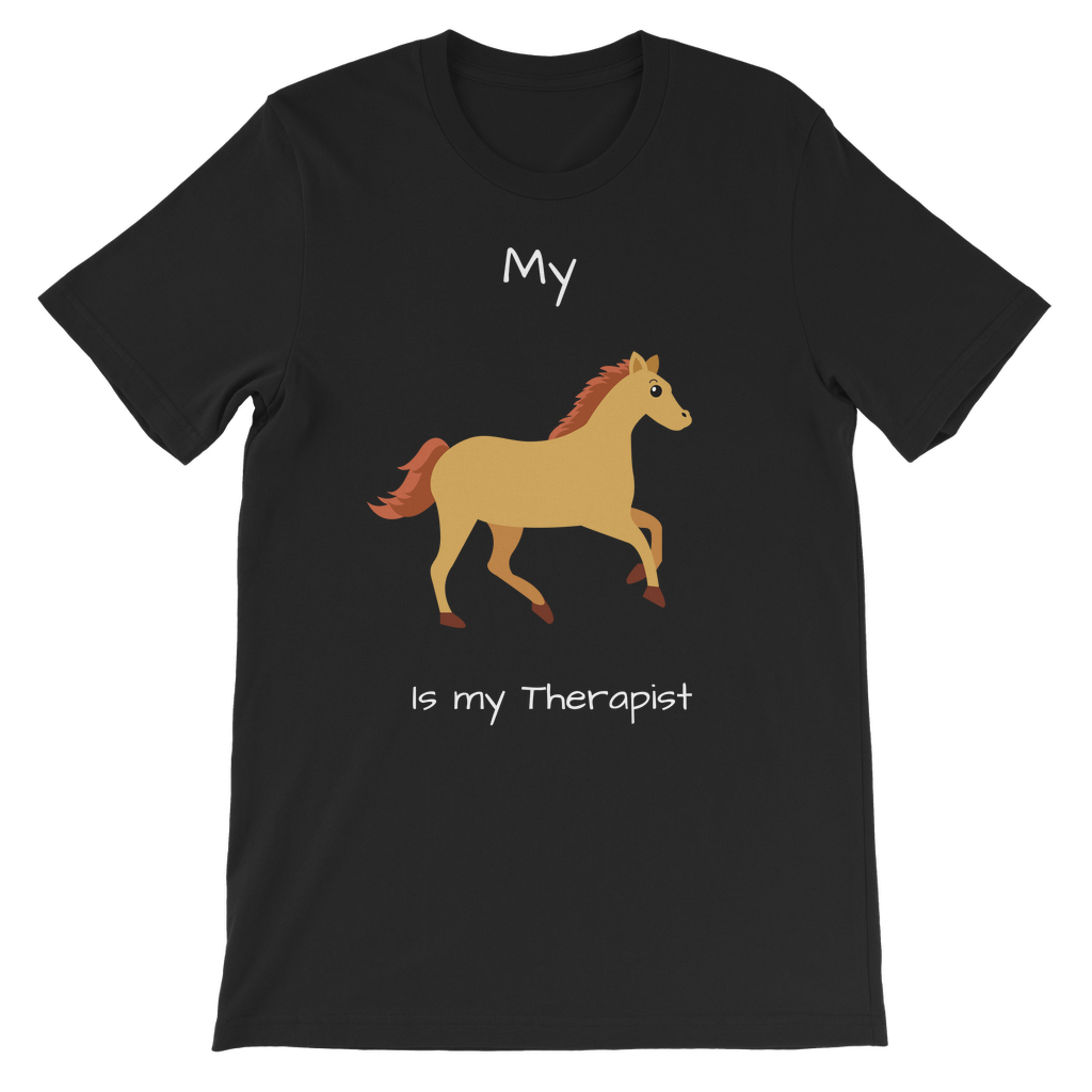 My Horse is My Therapist (White) Classic Kids T-Shirt