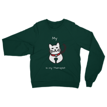 Load image into Gallery viewer, My Cat is My Therapist (White) Classic Adult Sweatshirt