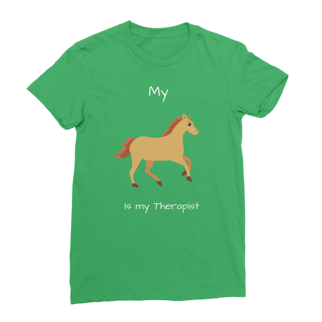 My Horse is My Therapist (White) Classic Women's T-Shirt