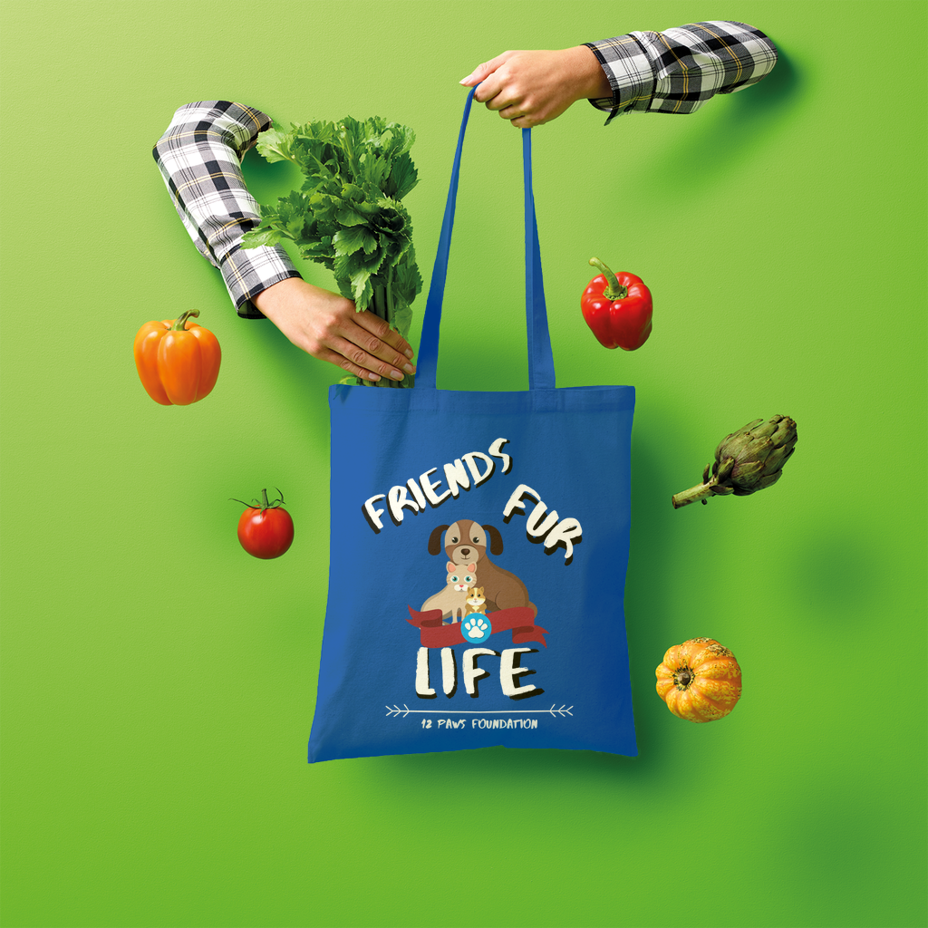 (White Lettering) Friends Fur Life Shopper Tote Bag
