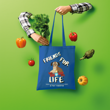 Load image into Gallery viewer, (White Lettering) Friends Fur Life Shopper Tote Bag