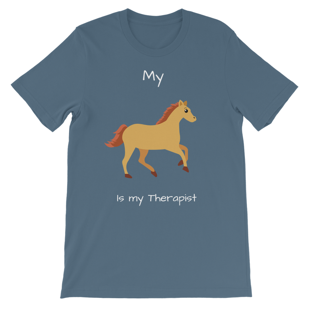 My Horse is My Therapist (White) Classic Kids T-Shirt