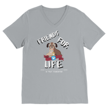 Load image into Gallery viewer, (White Lettering) Friends Fur Life Classic V-Neck T-Shirt