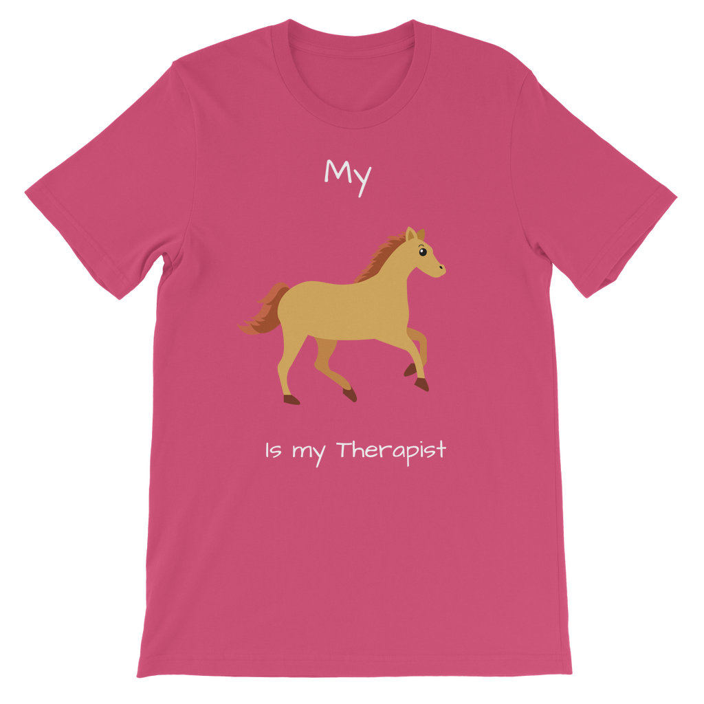 My Horse is My Therapist (White) Classic Kids T-Shirt