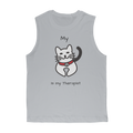 (Black) My Cat is My Therapist Classic Adult Muscle Top