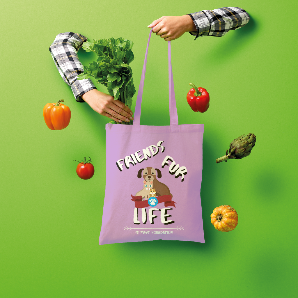 (White Lettering) Friends Fur Life Shopper Tote Bag
