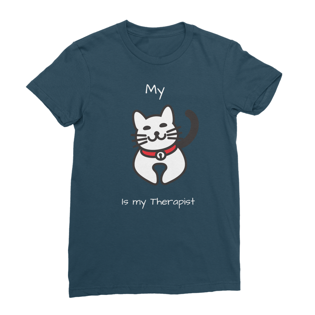My Cat is My Therapist (White) Classic Women's T-Shirt