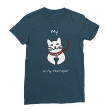 Load image into Gallery viewer, My Cat is My Therapist (White) Classic Women&#39;s T-Shirt
