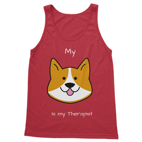 My Dog is My Therapist (White) Classic Women's Tank Top