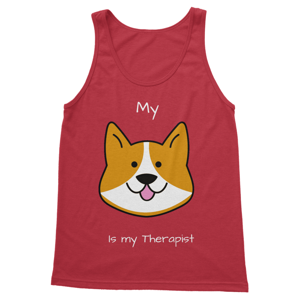 My Dog is My Therapist (White) Classic Women's Tank Top