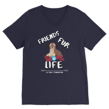 Load image into Gallery viewer, (White Lettering) Friends Fur Life Classic V-Neck T-Shirt