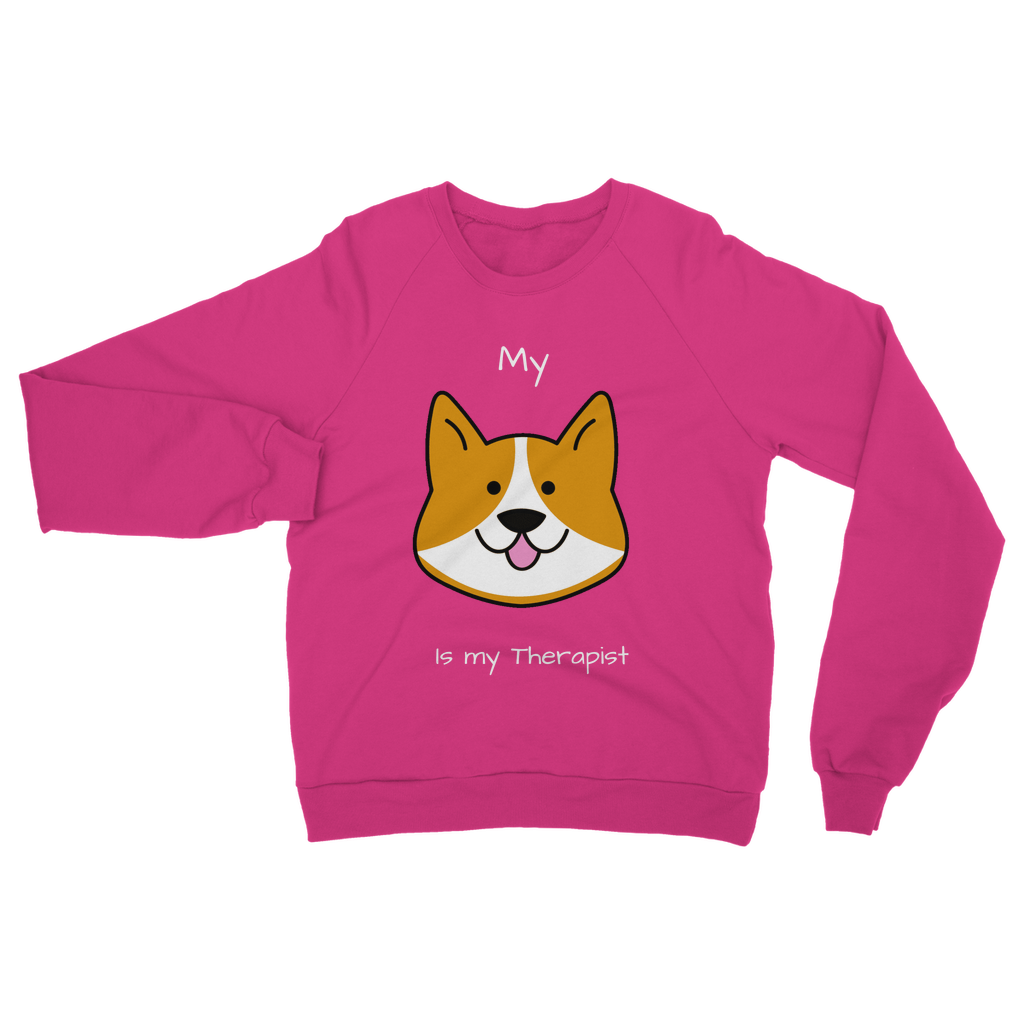 My Dog is My Therapist (White) Classic Adult Sweatshirt