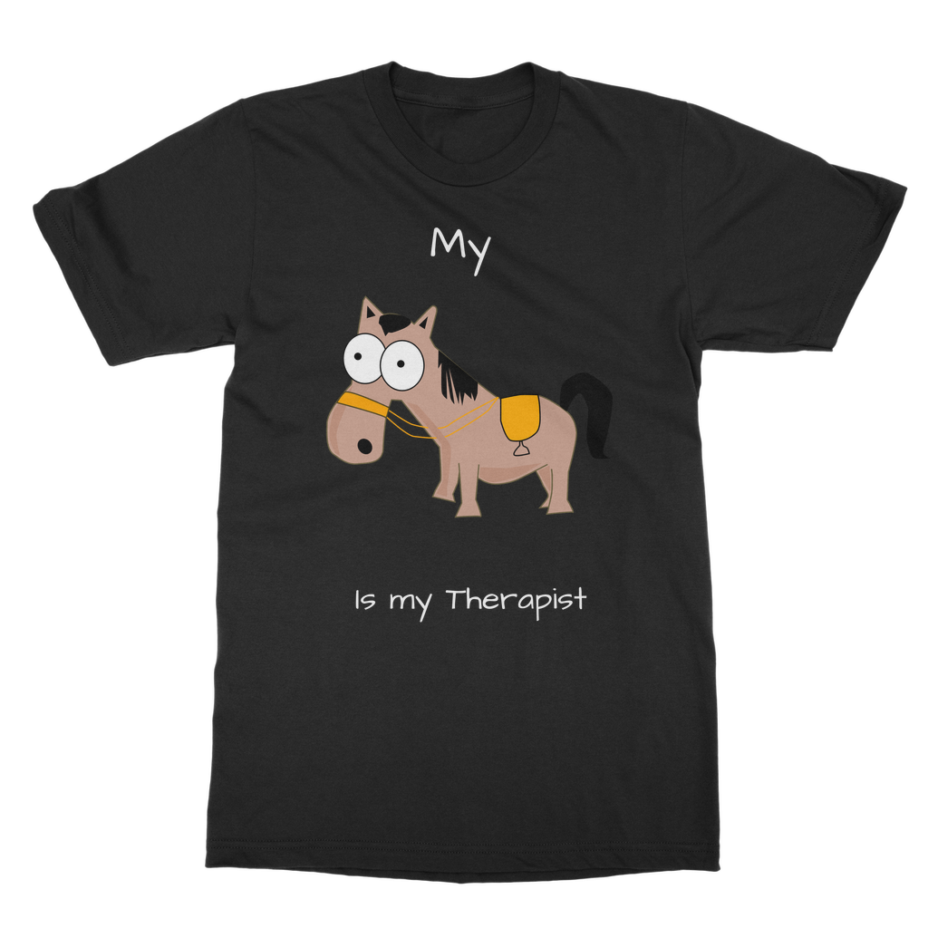 My Crazy Horse is my Therapist (White) Classic Adult T-Shirt