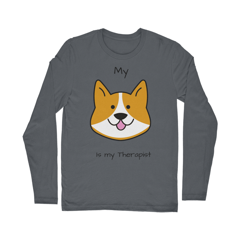 (Black) My Dog is my Therapist Classic Long Sleeve T-Shirt
