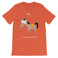 Load image into Gallery viewer, My Crazy Horse is my Therapist (White) Classic Kids T-Shirt