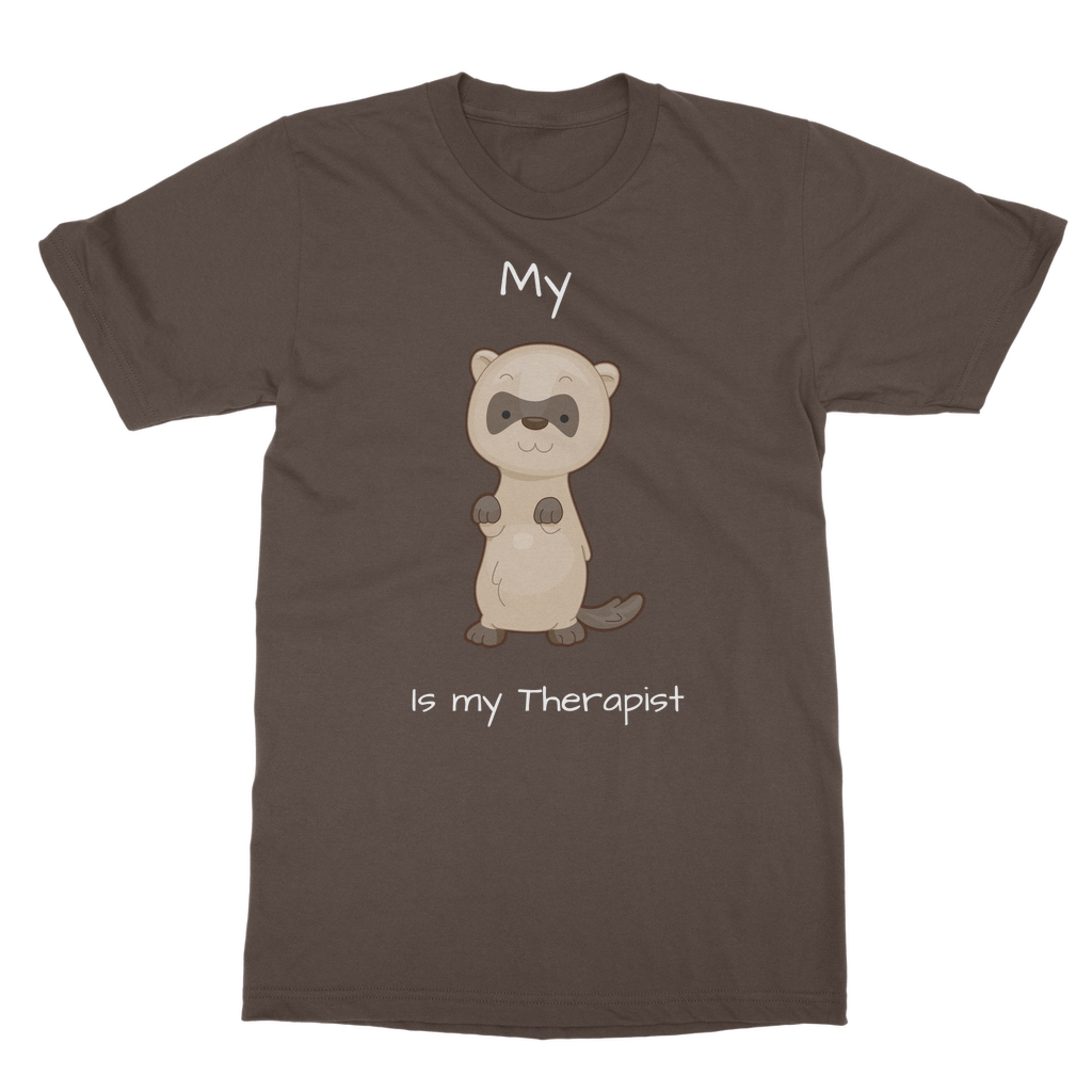 My Ferret is My Therapist (White) Classic Adult T-Shirt