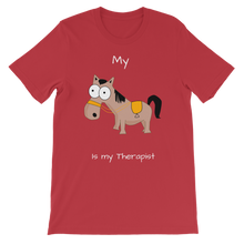 Load image into Gallery viewer, My Crazy Horse is my Therapist (White) Classic Kids T-Shirt