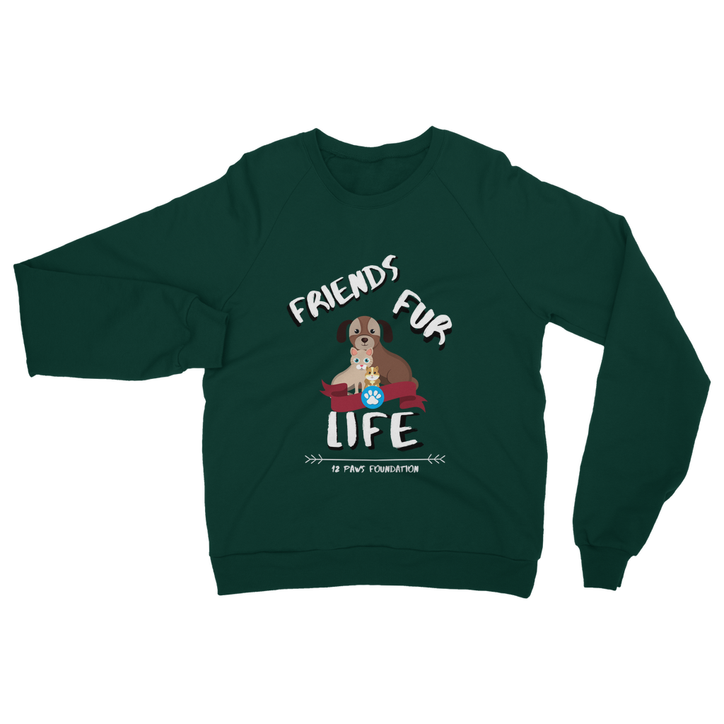 (White Lettering) Friends Fur Life Classic Adult Sweatshirt