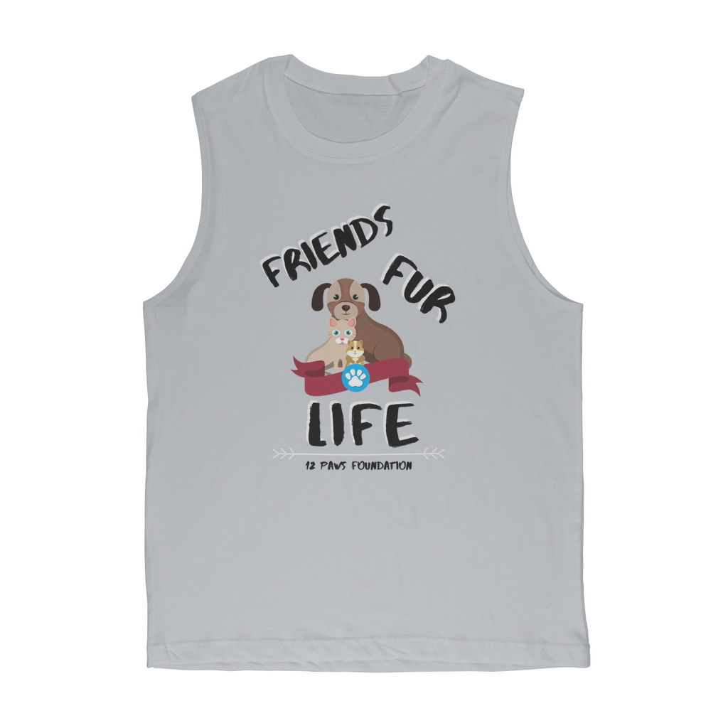 (Black Lettering) Friends Fur Life Classic Adult Muscle Top