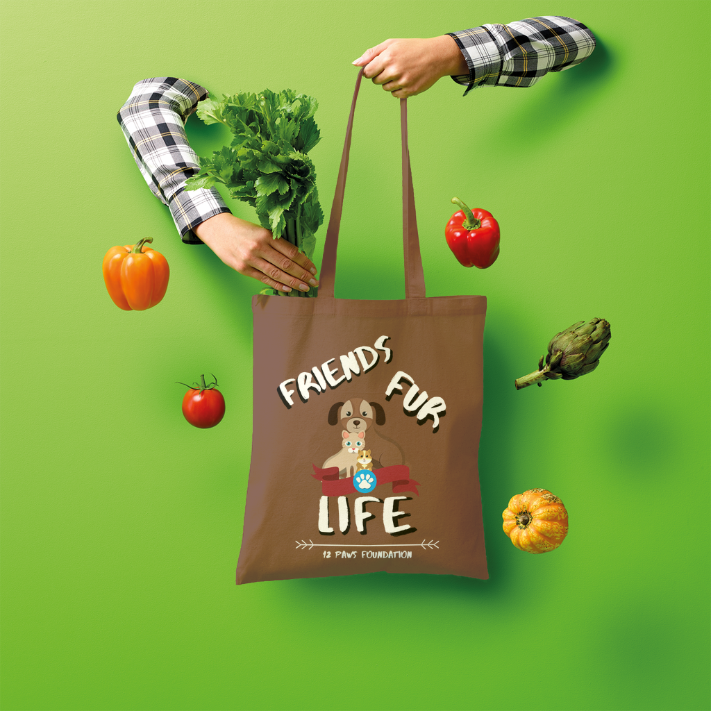 (White Lettering) Friends Fur Life Shopper Tote Bag
