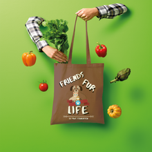 Load image into Gallery viewer, (White Lettering) Friends Fur Life Shopper Tote Bag