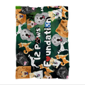 12 Paws Pattern Mask (Green) Sublimation Throw Blanket