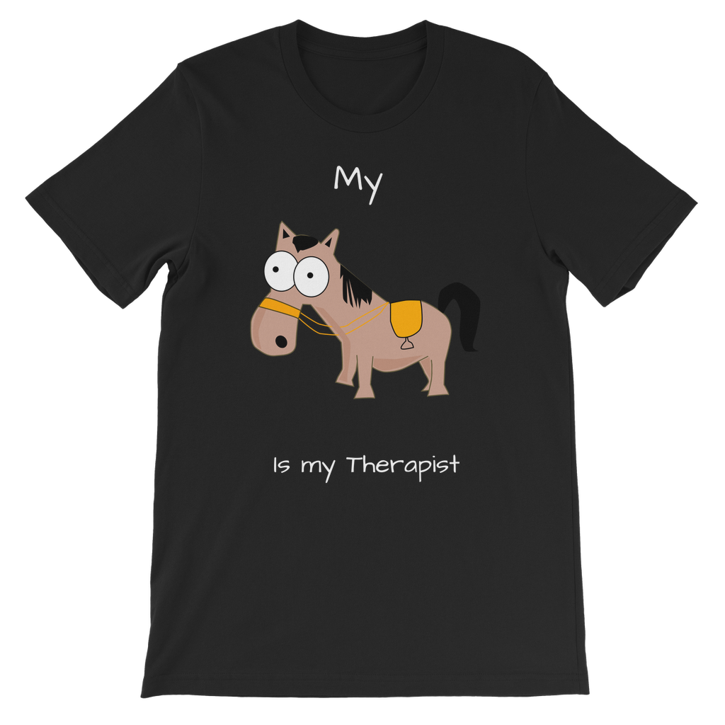 My Crazy Horse is my Therapist (White) Classic Kids T-Shirt