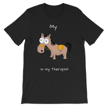 Load image into Gallery viewer, My Crazy Horse is my Therapist (White) Classic Kids T-Shirt