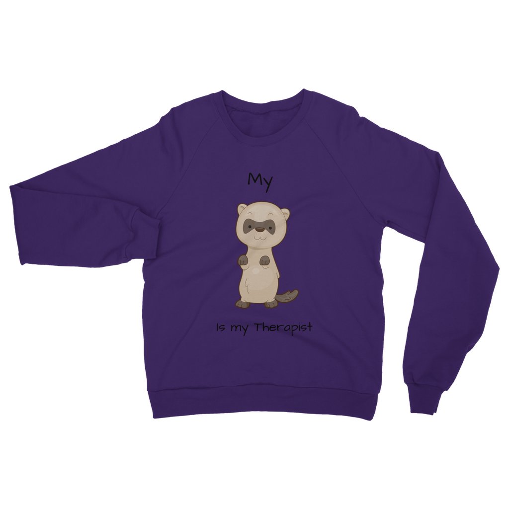 My Ferret is My Therapist (Black) Classic Adult Sweatshirt