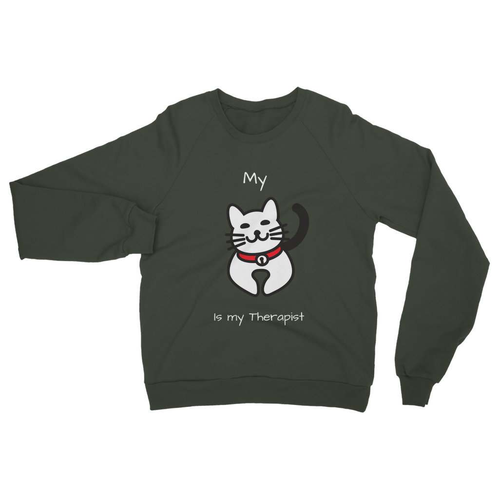 My Cat is My Therapist (White) Classic Adult Sweatshirt