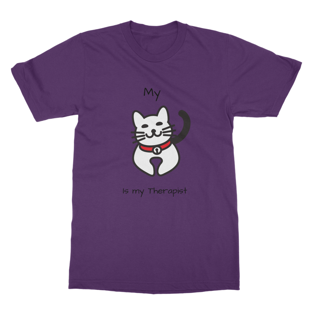 (Black) My Cat is My Therapist Classic Adult T-Shirt