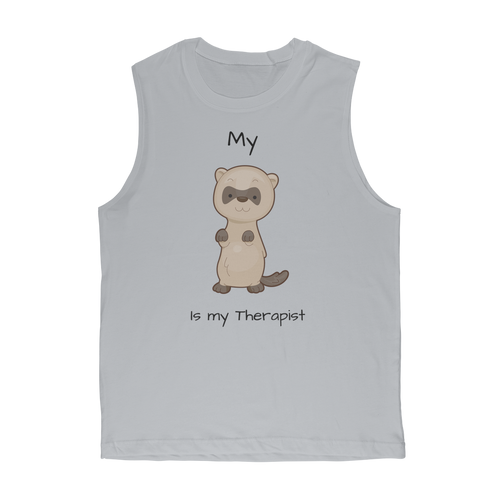 My Ferret is My Therapist (Black) Classic Adult Muscle Top