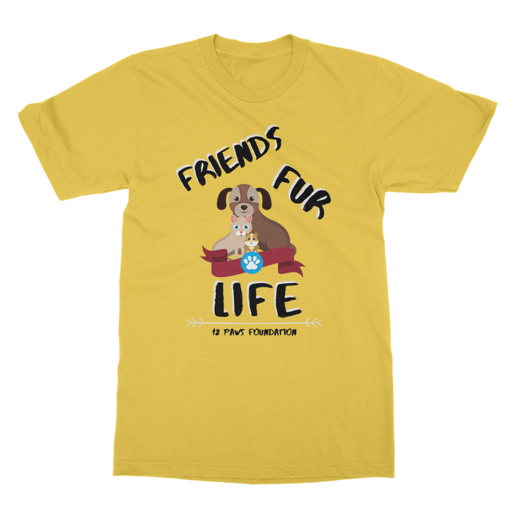 (Black Lettering) Friends Fur Life Classic Adult T-Shirt