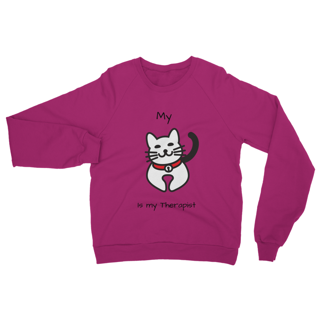 (Black) My Cat is My Therapist Classic Adult Sweatshirt