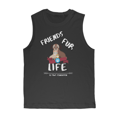 (White Lettering) Friends Fur Life Classic Adult Muscle Top