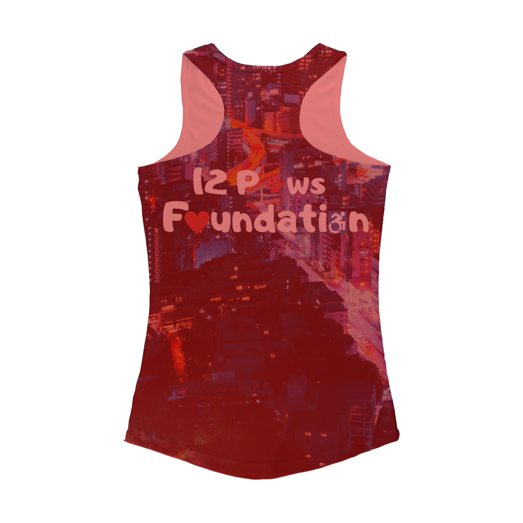 12 Paws Night Lights Pattern Women Performance Tank Top