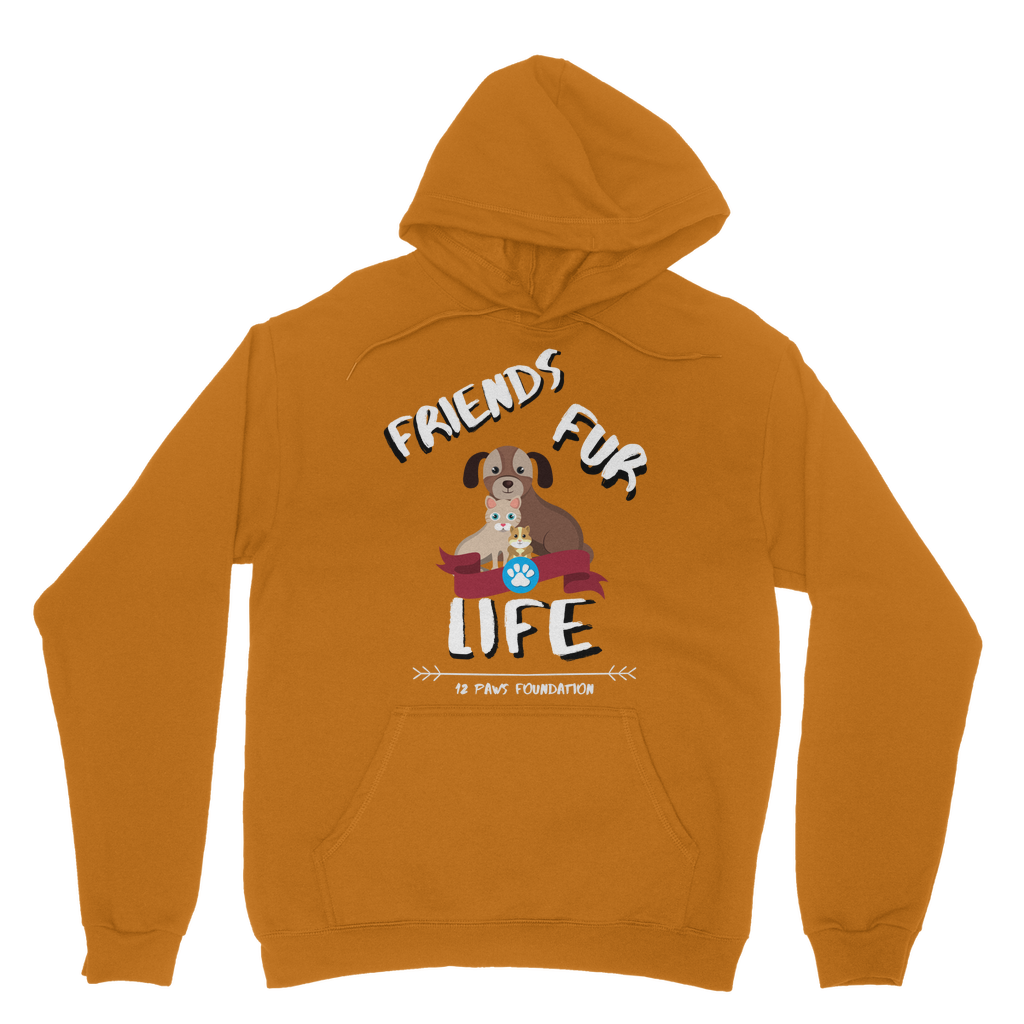 (White Lettering) Friends Fur Life Classic Adult Hoodie