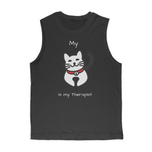Load image into Gallery viewer, My Cat is My Therapist (White) Classic Adult Muscle Top