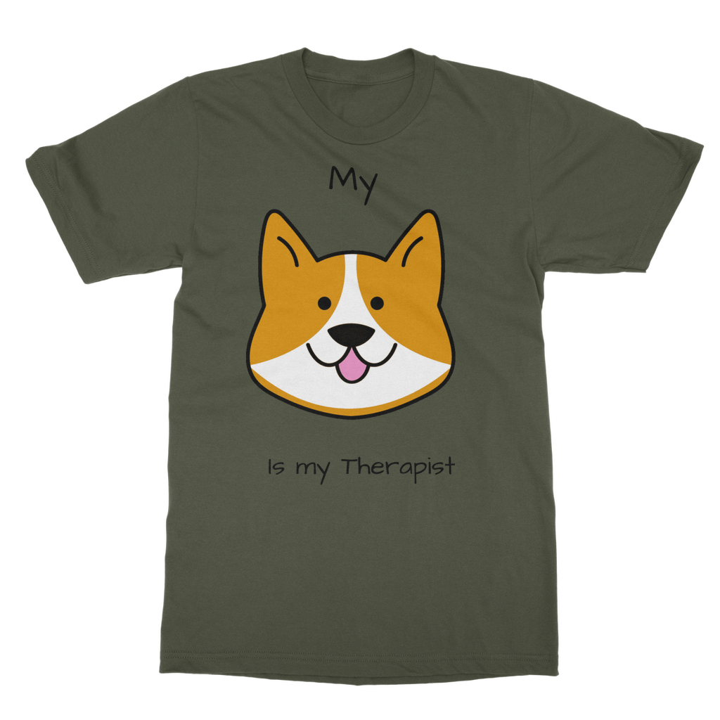 (Black) My Dog is my Therapist Classic Adult T-Shirt