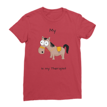 Load image into Gallery viewer, My Crazy Horse is My Therapist (Black) Classic Women&#39;s T-Shirt