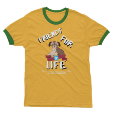 Load image into Gallery viewer, (White Lettering) Friends Fur Life Adult Ringer T-Shirt