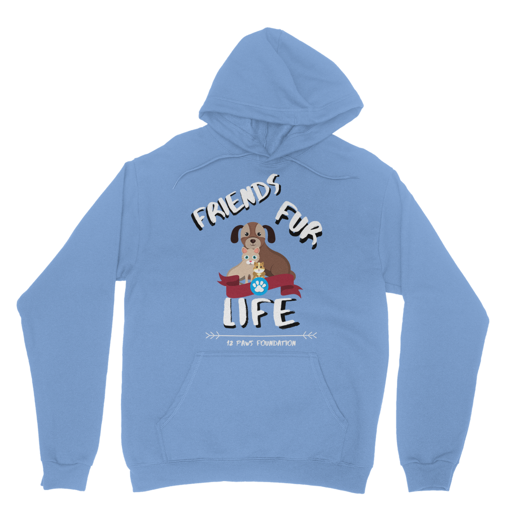 (White Lettering) Friends Fur Life Classic Adult Hoodie