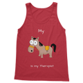 My Crazy Horse is my Therapist (White) Classic Women's Tank Top