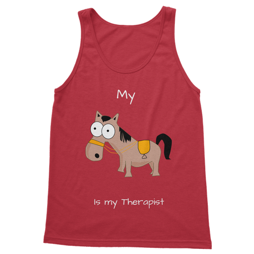 My Crazy Horse is my Therapist (White) Classic Women's Tank Top