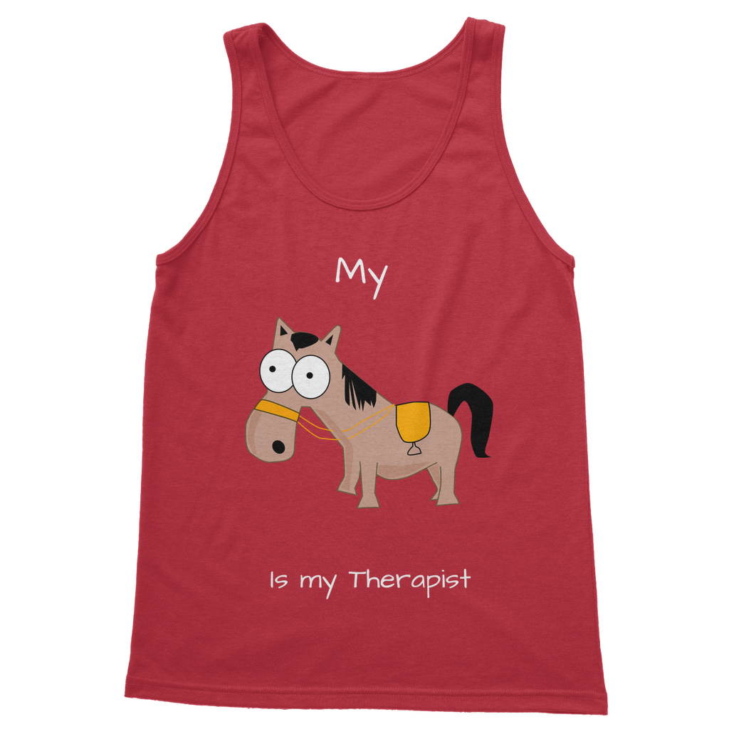 My Crazy Horse is my Therapist (White) Classic Women's Tank Top