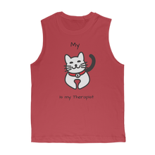 Load image into Gallery viewer, (Black) My Cat is My Therapist Classic Adult Muscle Top
