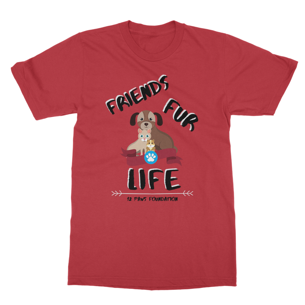 (Black Lettering) Friends Fur Life Classic Adult T-Shirt
